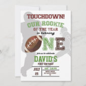 Rookie van het Jaar Eerste Verjaardag Jongen Footb Kaart (Voorkant)