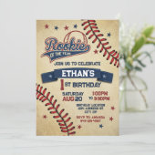 Rookie van het jaar eerste verjaardag uitnodiging (Staand voorkant)