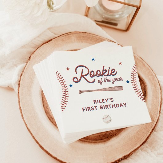 Rookie van het Jaar Eerste Verjaardagsfeestje Serv Servet