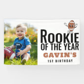 Rookie van het Jaar Football Vinyl Verjaardag Spandoek (Horizontaal)
