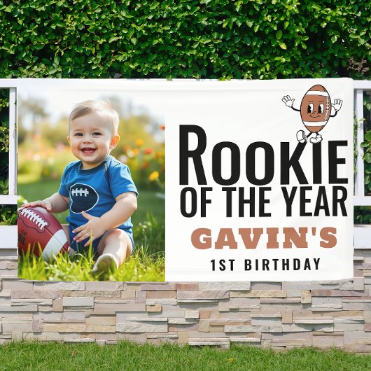 Rookie van het Jaar Football Vinyl Verjaardag Spandoek