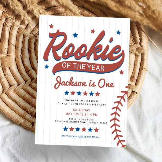 Rookie van het Jaar Foto Eerste Verjaardag Kaart