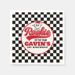 Rookie van het Jaar Gepersonaliseerde Honkbal Verj Servet