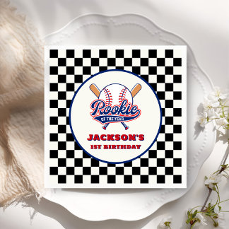 Rookie van het Jaar Gepersonaliseerde Honkbal Verj Servet