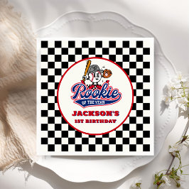 Rookie van het Jaar Gepersonaliseerde Honkbal Verj Servet