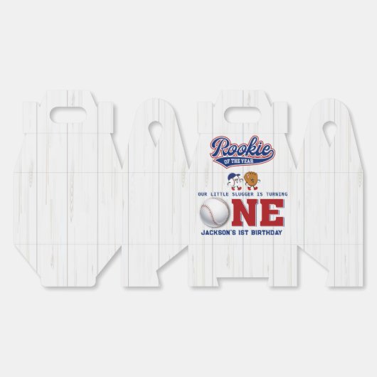 Rookie van het Jaar Honkbal 1e Verjaardag Bedankdoosjes (Ongevouwen)