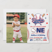 Rookie van het Jaar Honkbal 1e Verjaardag Foto Kaart (Voorkant)