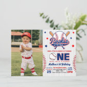 Rookie van het Jaar Honkbal 1e Verjaardag Foto Kaart (Staand voorkant)