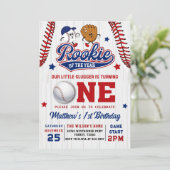 Rookie van het Jaar Honkbal 1e Verjaardag Foto Kaart (Staand voorkant)