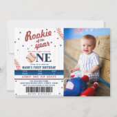Rookie van het Jaar Honkbal 1e Verjaardag Foto Kaart (Voorkant)