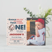 Rookie van het Jaar Honkbal 1e Verjaardag Foto Kaart (Staand voorkant)