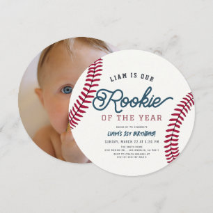 Rookie van het Jaar Honkbal 1e Verjaardag Foto Kaart