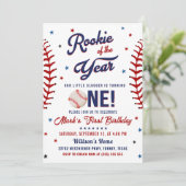 Rookie van het Jaar Honkbal 1e Verjaardag Foto Kaart (Staand voorkant)