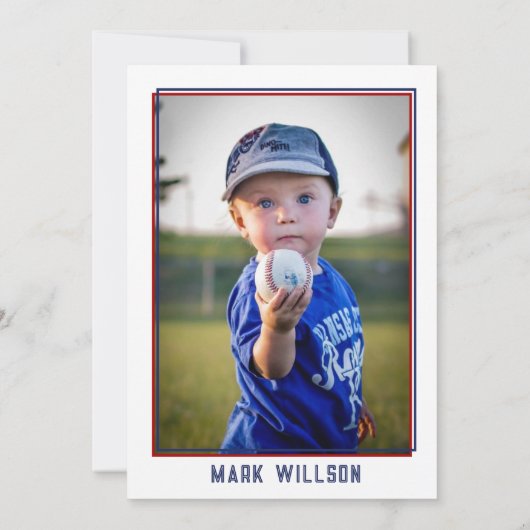 Rookie van het Jaar Honkbal 1e Verjaardag Foto Kaart (Achterkant)