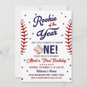 Rookie van het Jaar Honkbal 1e Verjaardag Foto Kaart