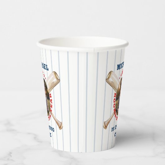 Rookie van het Jaar Honkbal 1e Verjaardag Foto Papieren Bekers (Rechts)