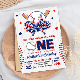 Rookie van het Jaar Honkbal 1e Verjaardag Kaart