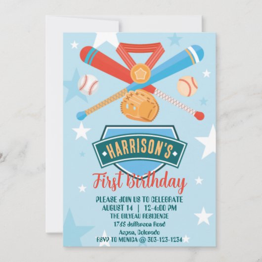 Rookie van het Jaar Honkbal 1e Verjaardag Kaart (Voorkant)