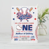 Rookie van het Jaar Honkbal 1e Verjaardag Kaart (Staand voorkant)