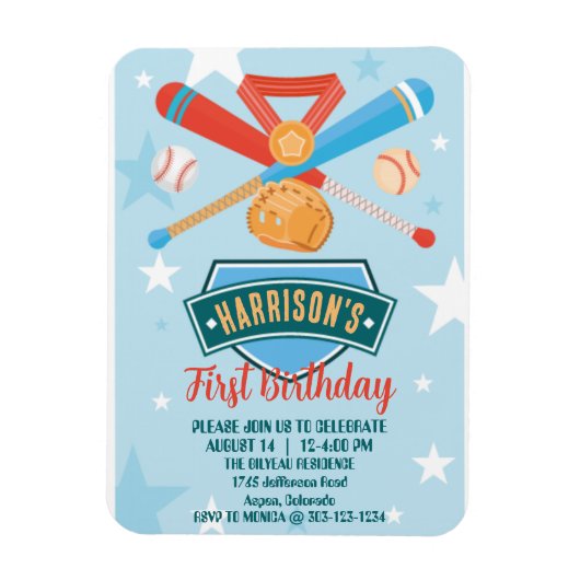 Rookie van het Jaar Honkbal 1e Verjaardag Magneet (Verticaal)