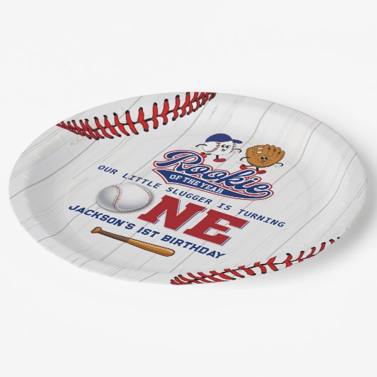 Rookie van het Jaar Honkbal 1e Verjaardag Papieren Bordje (Gekanteld)