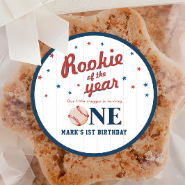 Rookie van het Jaar Honkbal 1e Verjaardag Ronde Sticker