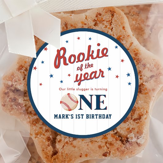 Rookie van het Jaar Honkbal 1e Verjaardag Ronde Sticker