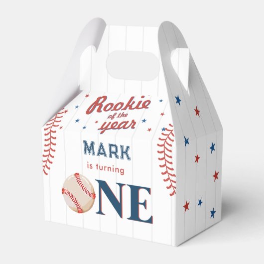 Rookie van het Jaar Honkbal 1e Verjaardagsfeest Bedankdoosjes (Voorkant Zijde)