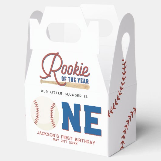 Rookie van het Jaar Honkbal 1e Verjaardagsfeest Bedankdoosjes (Geopend)