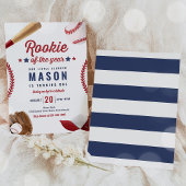 Rookie van het jaar honkbal 1e verjaardagsfeest kaart