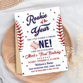 Rookie van het Jaar Honkbal 1e Verjaardagsfeest Kaart