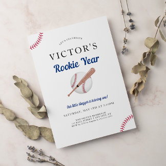 Rookie van het Jaar Honkbal 1e Verjaardagsfeest Kaart