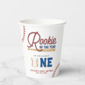 Rookie van het Jaar Honkbal 1e Verjaardagsfeest Papieren Bekers (Voorkant)