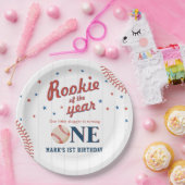 Rookie van het Jaar Honkbal 1e Verjaardagsfeest Papieren Bordje (Feest)
