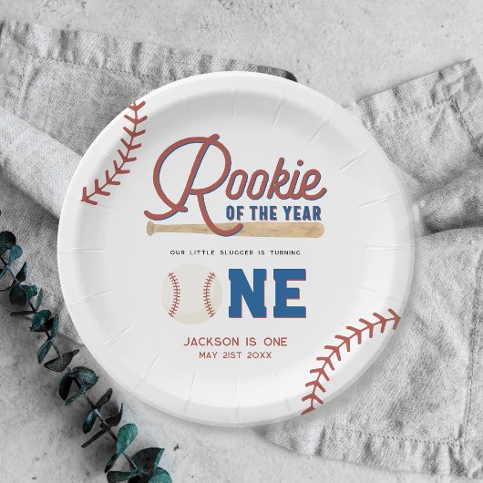 Rookie van het Jaar Honkbal 1e Verjaardagsfeest Papieren Bordje