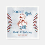 Rookie van het Jaar Honkbal 1e Verjaardagsfeest Servet (Voorkant)