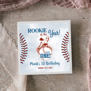 Rookie van het Jaar Honkbal 1e Verjaardagsfeest Servet