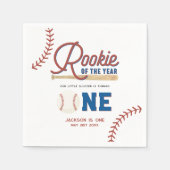 Rookie van het Jaar Honkbal 1e Verjaardagsfeest Servet (Voorkant)