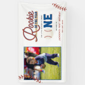 Rookie van het Jaar Honkbal 1e Verjaardagsfeest Spandoek (Verticaal)