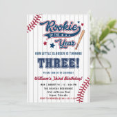 Rookie van het Jaar Honkbal Derde 3e verjaardag Kaart (Staand voorkant)