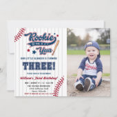 Rookie van het Jaar Honkbal Derde 3e verjaardag Kaart (Voorkant)