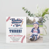 Rookie van het Jaar Honkbal Derde 3e verjaardag Kaart (Staand voorkant)