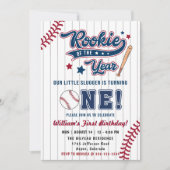 Rookie van het Jaar Honkbal Eerste 1e Verjaardag Kaart (Voorkant)