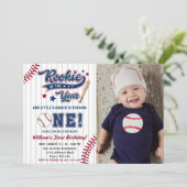 Rookie van het Jaar Honkbal Eerste 1e Verjaardag Kaart (Staand voorkant)
