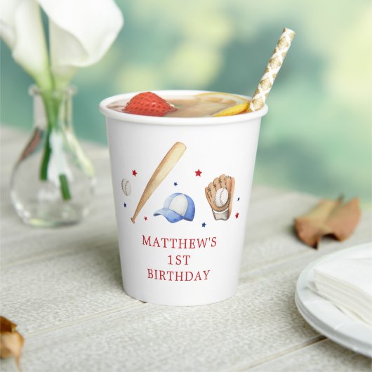 Rookie van het Jaar Honkbal Eerste Verjaardag Papieren Bekers (Insitu)