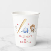 Rookie van het Jaar Honkbal Eerste Verjaardag Papieren Bekers (Achterkant)