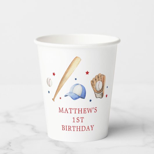 Rookie van het Jaar Honkbal Eerste Verjaardag Papieren Bekers (Achterkant)