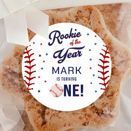Rookie van het Jaar Honkbal Eerste Verjaardag Ronde Sticker