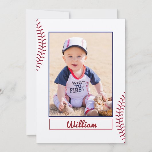 Rookie van het Jaar Honkbal Eerste Verjaardagsfees Kaart (Achterkant)