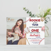 Rookie van het jaar honkbal thema 1e verjaardag kaart (Staand voorkant)